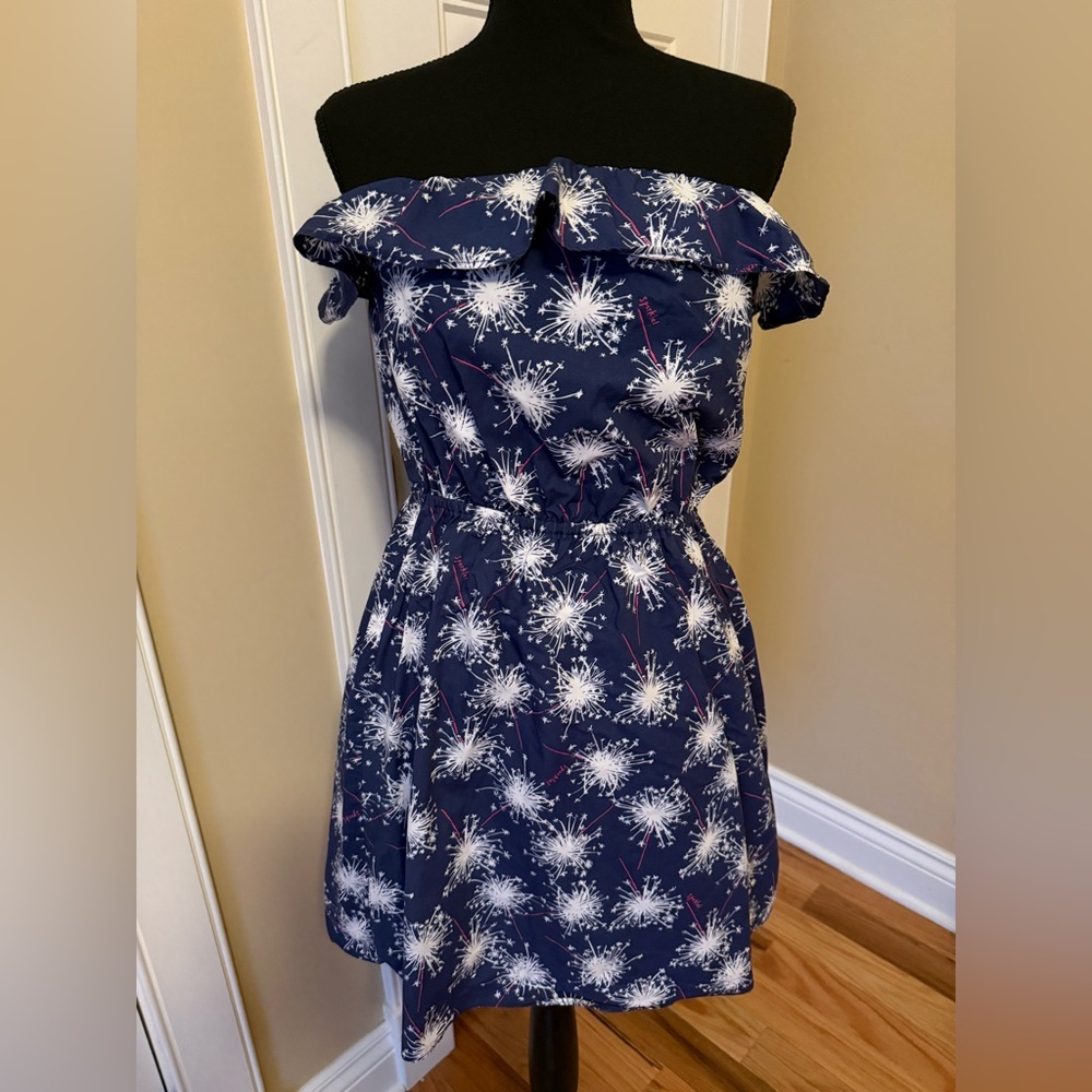 Lilly Pulitzer Fireworks Libby Dress Bright Navy Sparkle Glow Women’s Size M - Picture 2 of 15